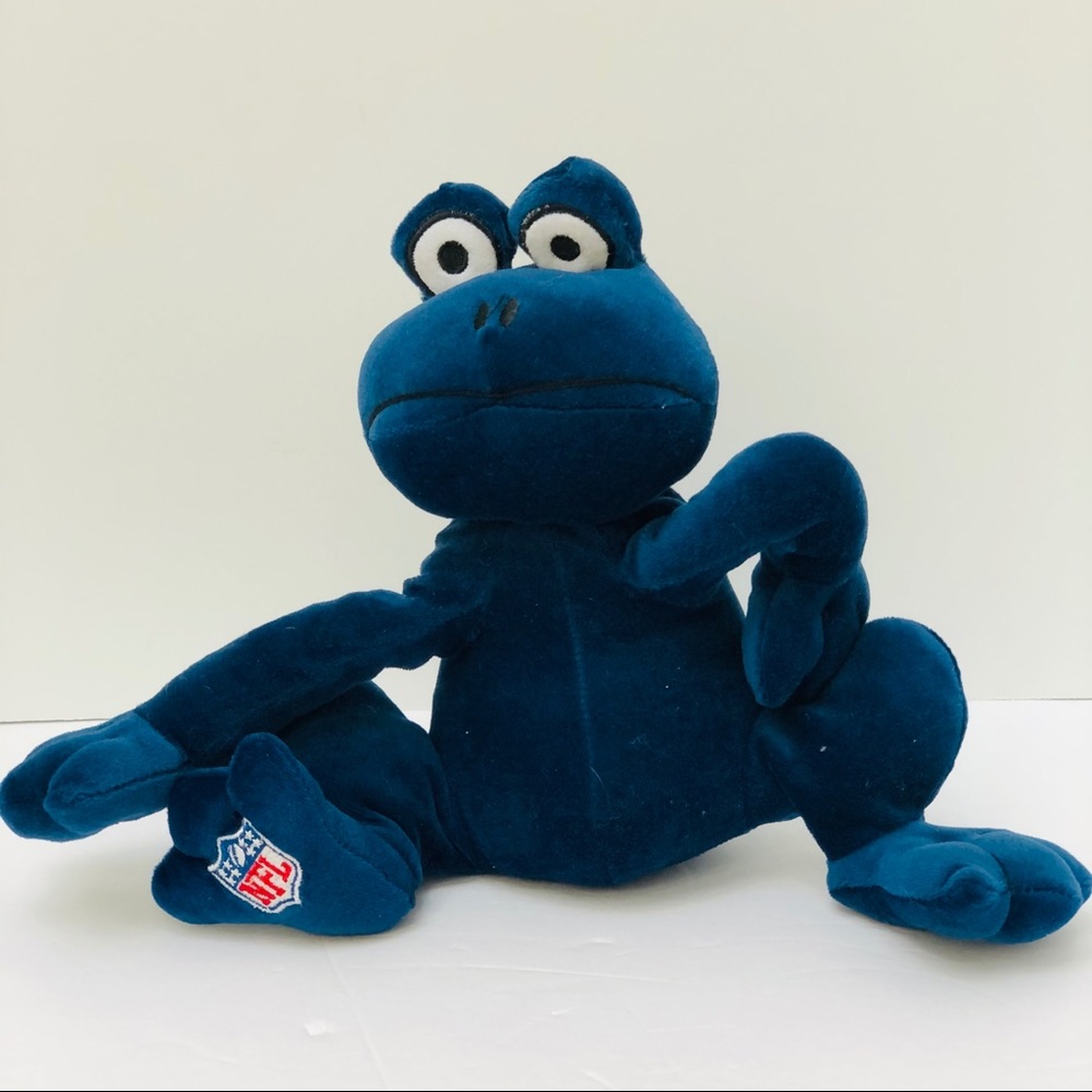 NFL COLLECTIBLE PLUSH 9” Blue Frog stuffed toy - Picture 3 of 9